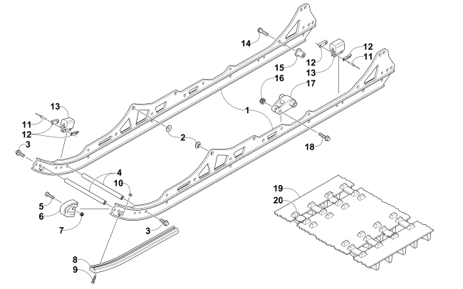 SLIDE RAIL AND TRACK ASSEMBLY