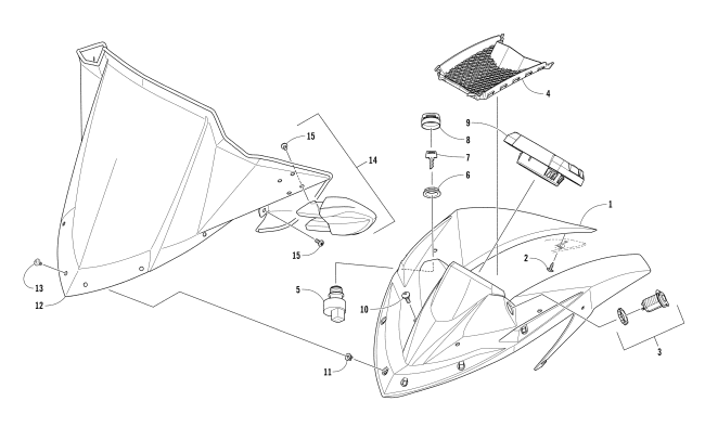 WINDSHIELD AND INSTRUMENTS ASSEMBLIES