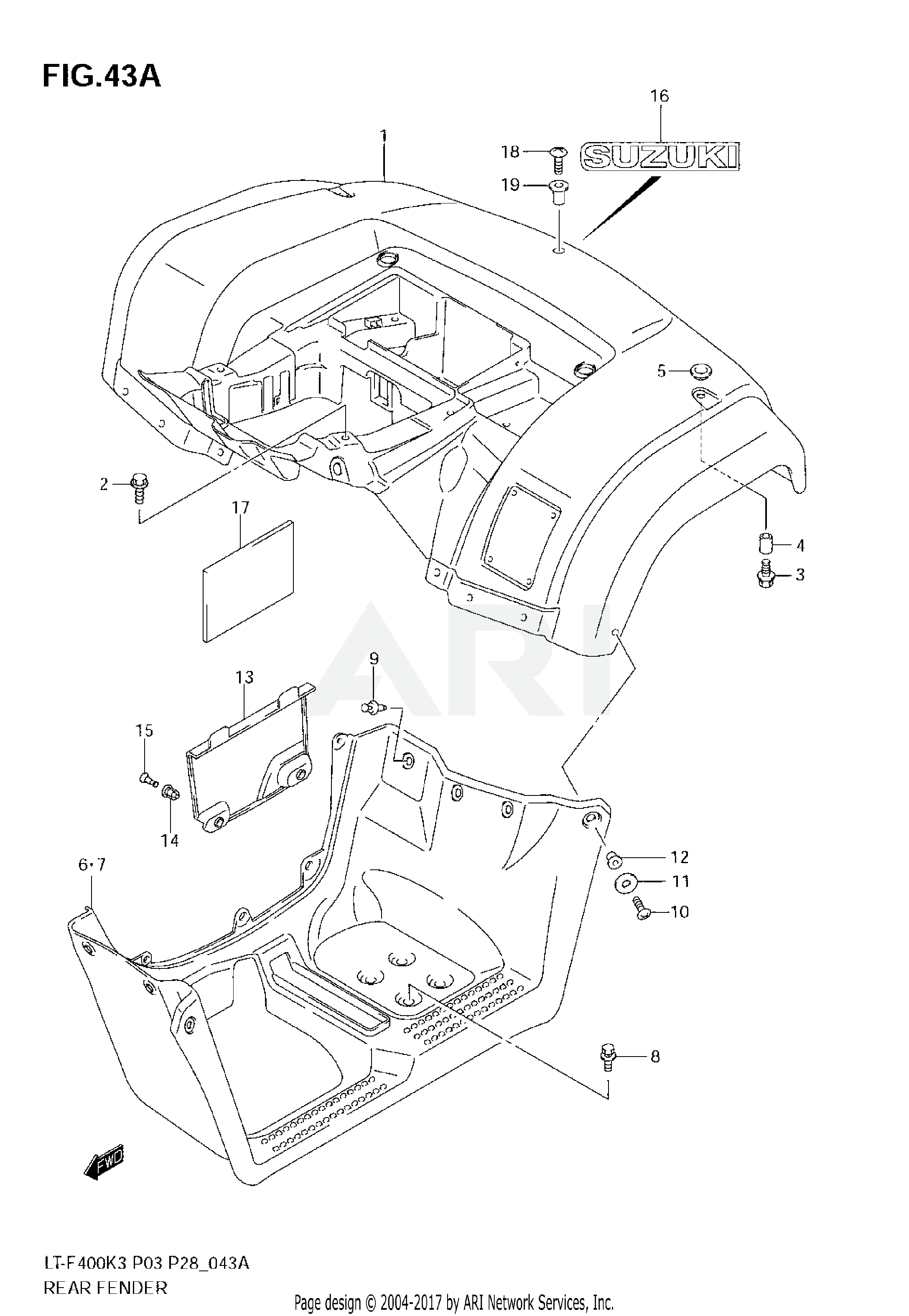 REAR FENDER (MODEL K4/K5/K6/K7)