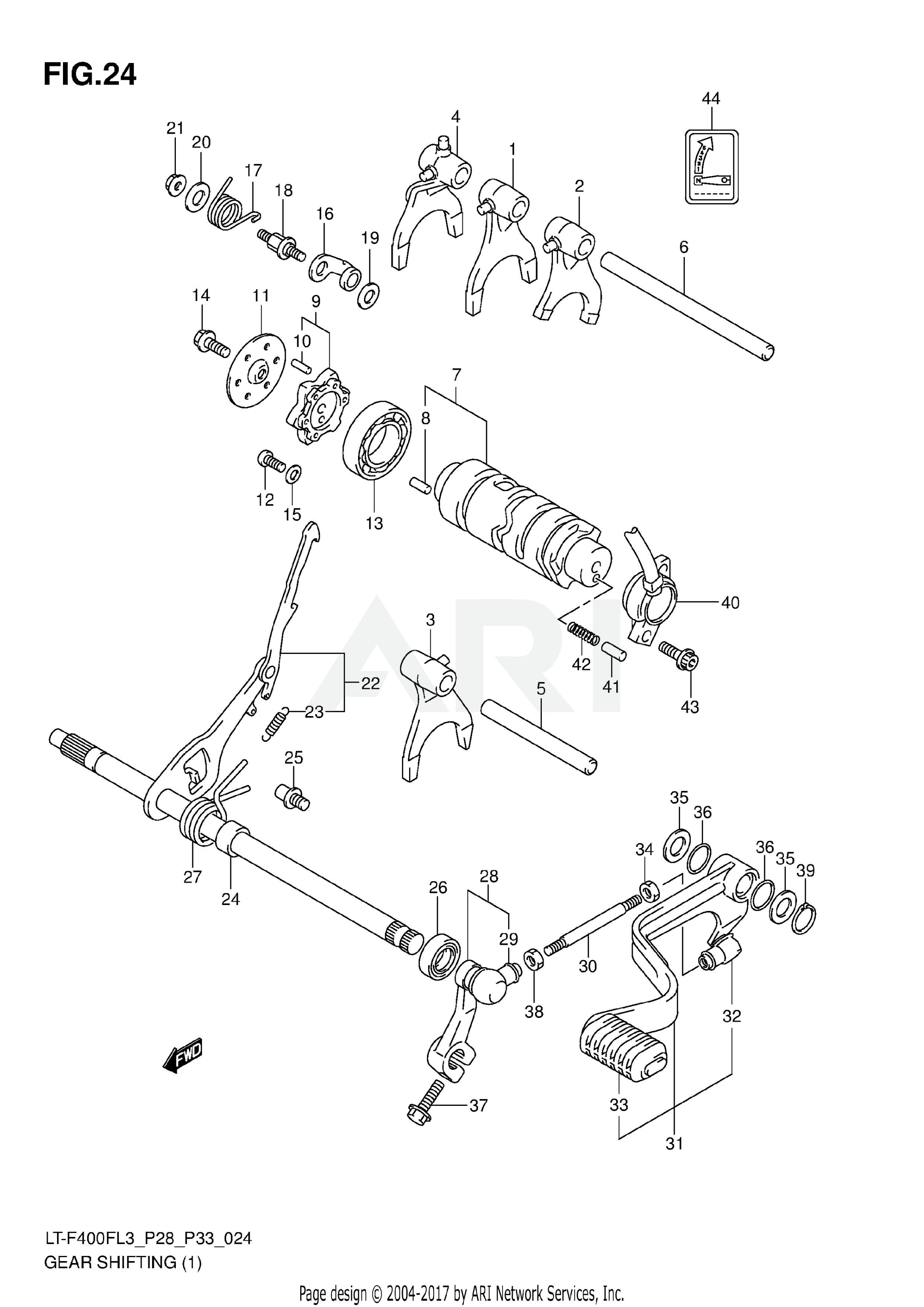 GEAR SHIFTING (1) (LT-F400FL3 P33)