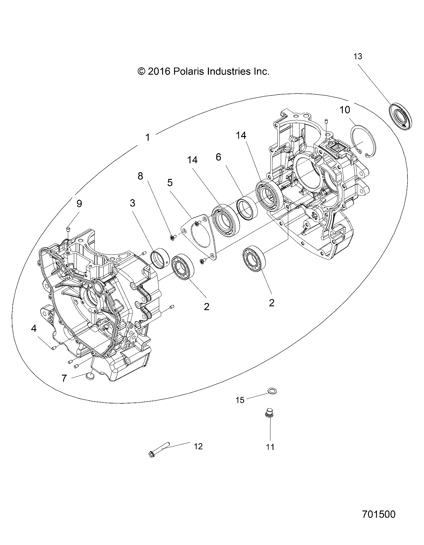 ENGINE, CRANKCASE - R19RME57D7 (701500)