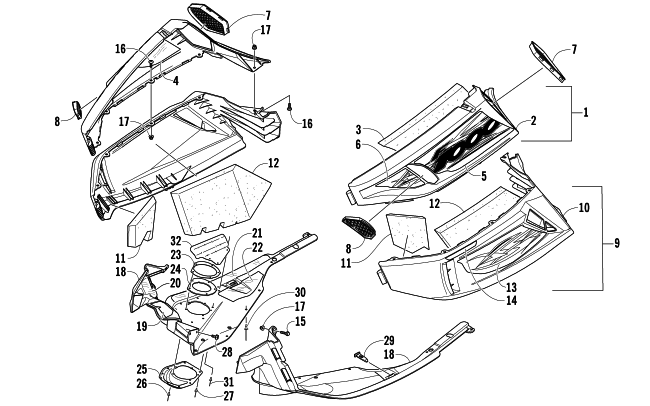 SKID PLATE AND SIDE PANEL ASSEMBLY