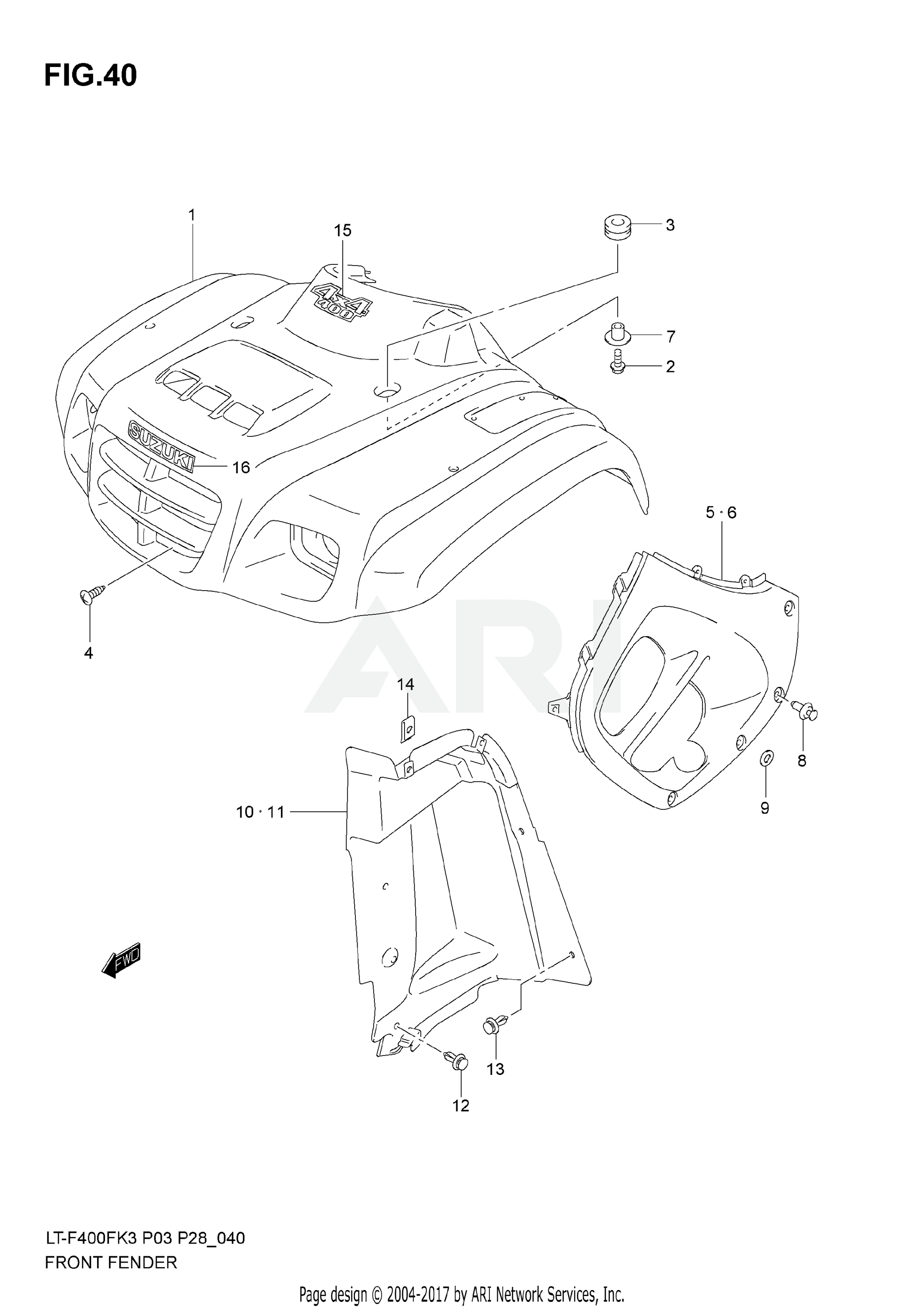 FRONT FENDER (MODEL K3)