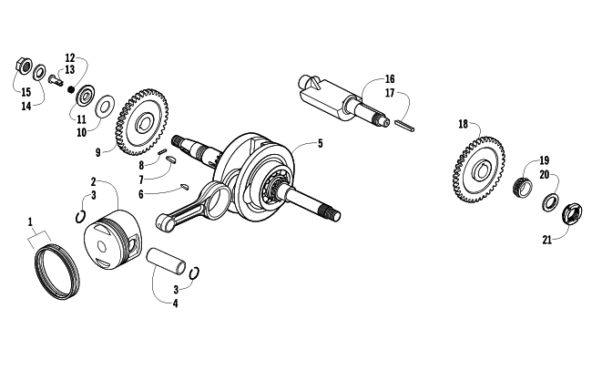 PISTON AND CRANKSHAFT ASSEMBLY