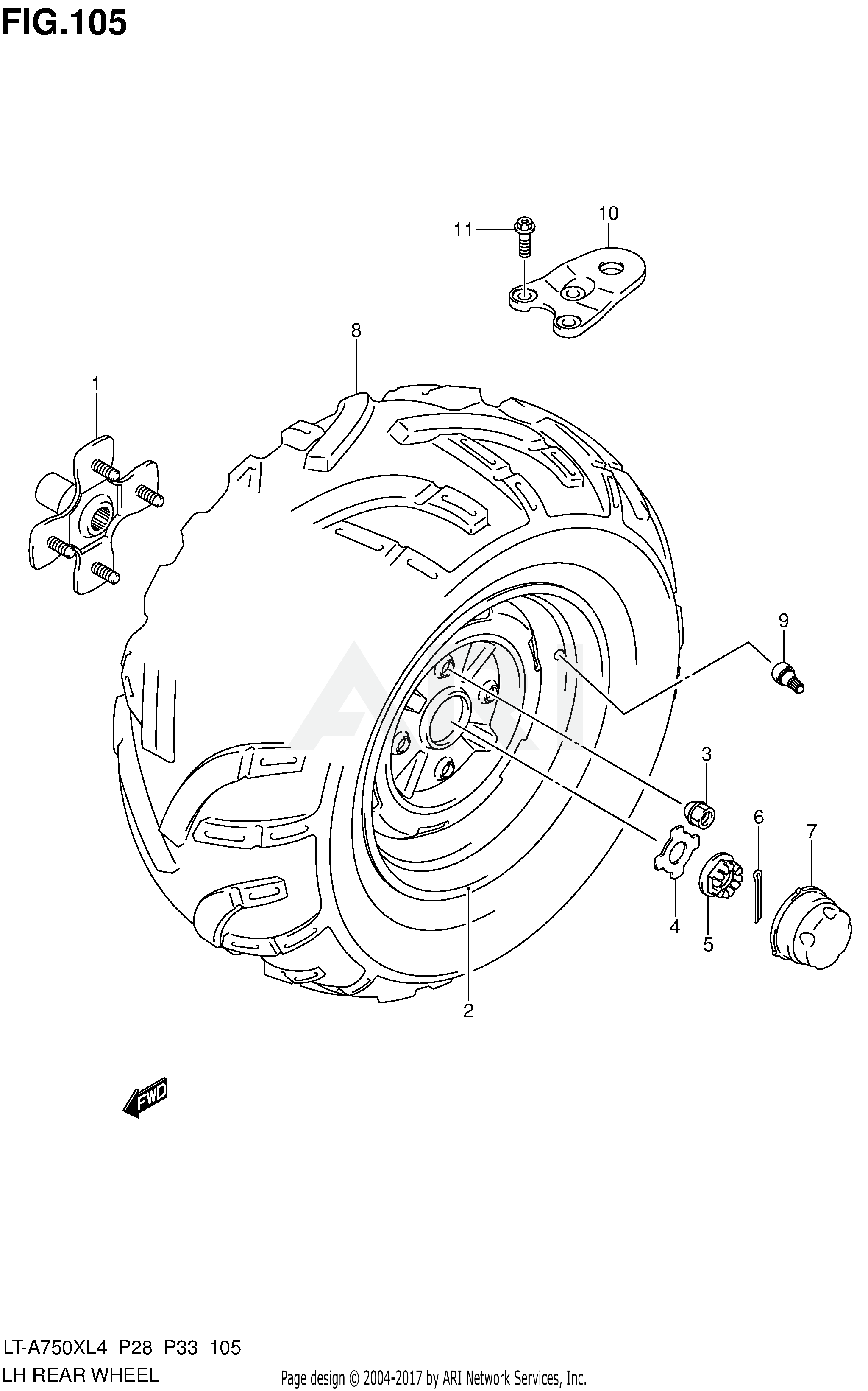 LH REAR WHEEL (LT-A750XL4 P33)