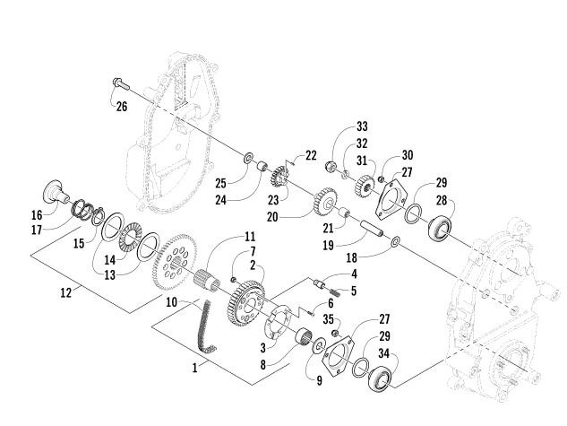 DRIVE/REVERSE DROPCASE ASSEMBLY