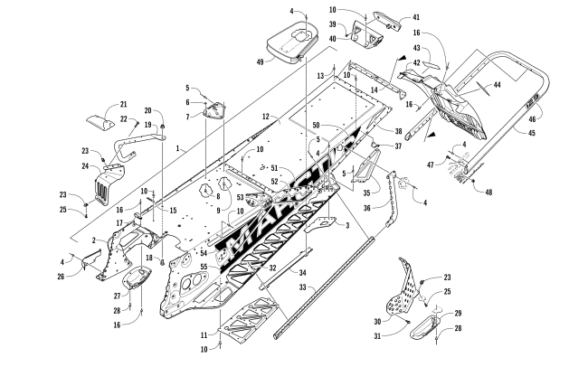 TUNNEL, REAR BUMPER, AND SNOWFLAP ASSEMBLY