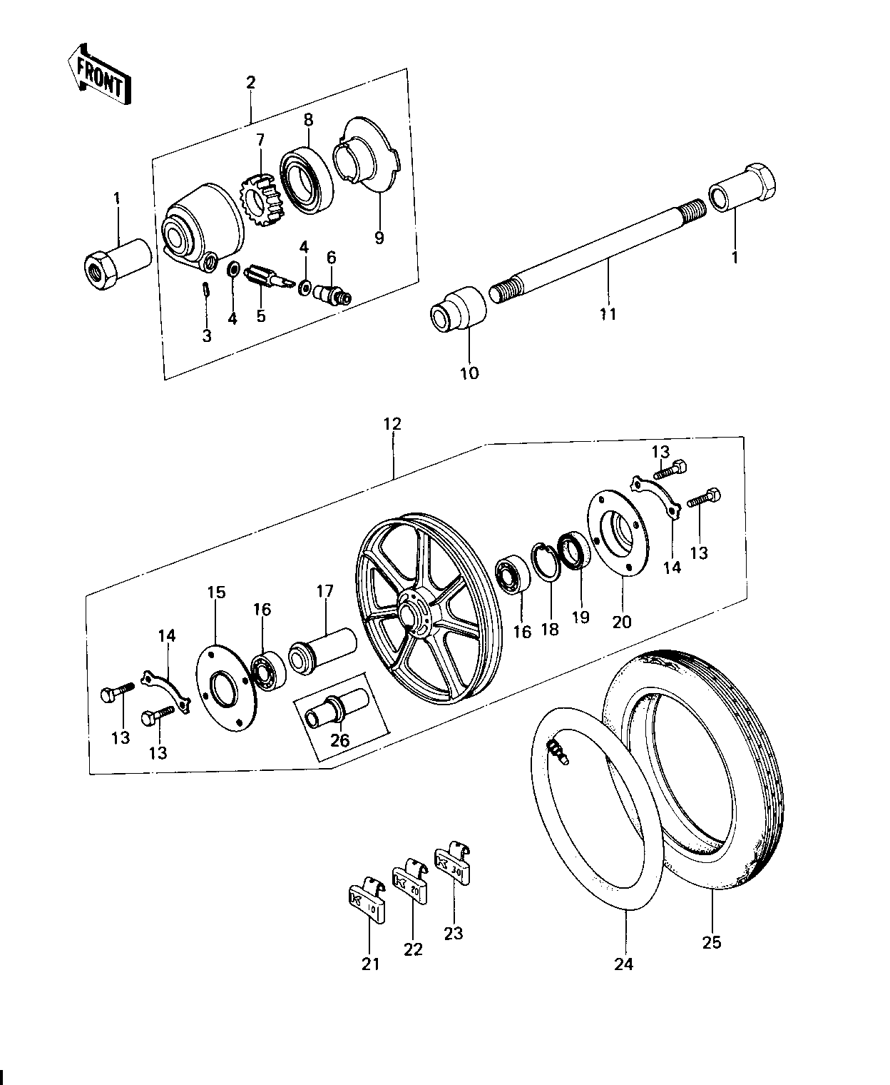 FRONT WHEEL/TIRE/HUB