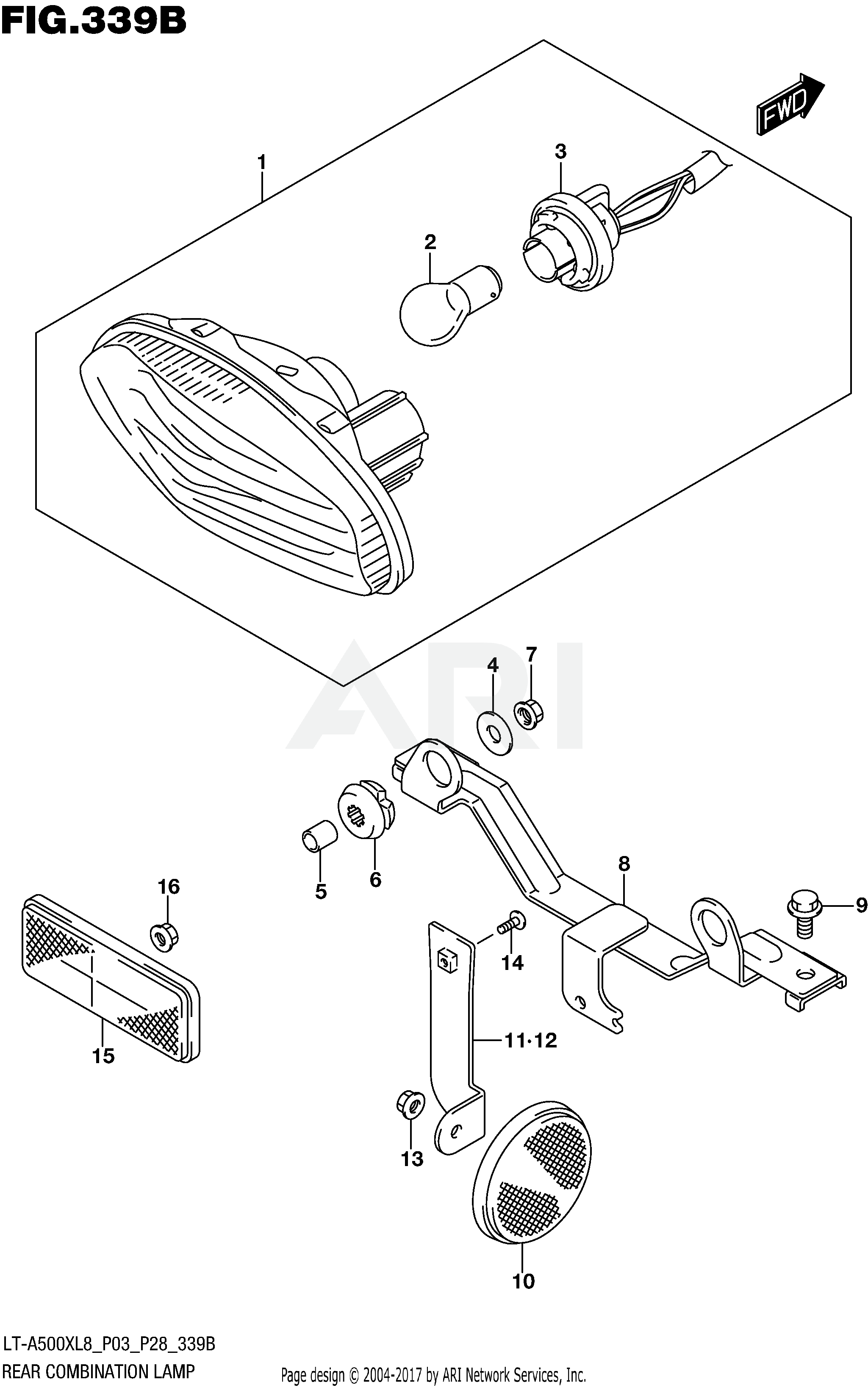 REAR COMBINATION LAMP (LT-A500XL8 P28)