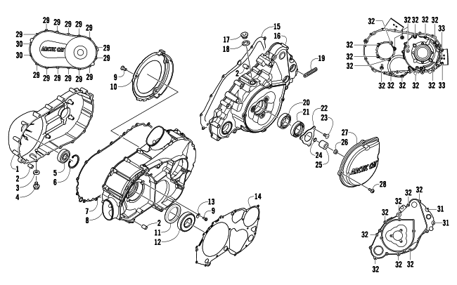 CLUTCH/V-BELT/MAGNETO COVER ASSEMBLY