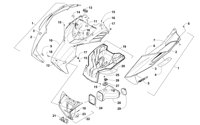 HOOD AND AIR INTAKE ASSEMBLY