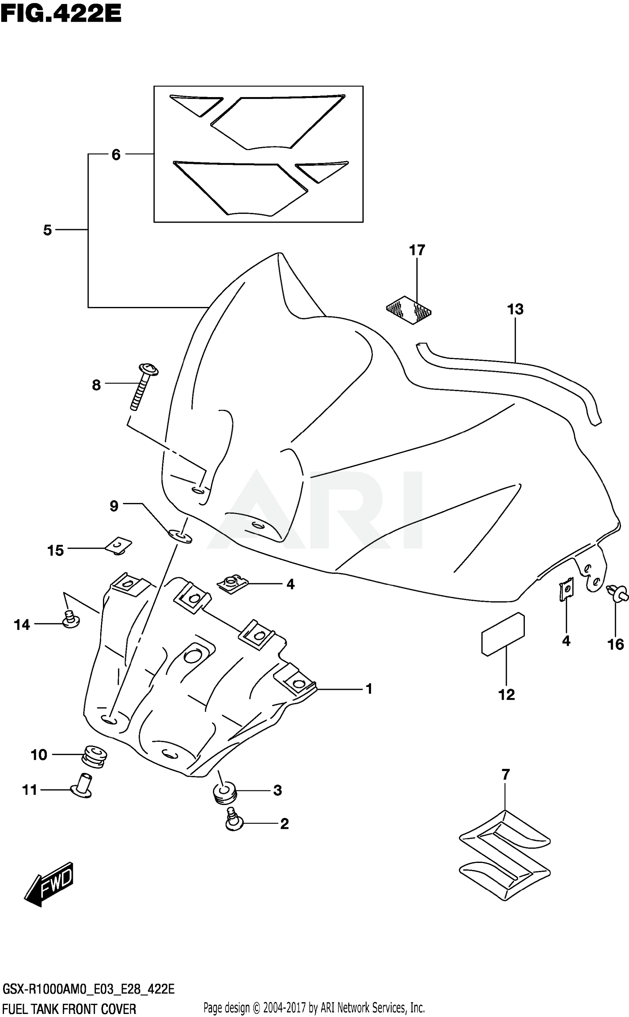 FUEL TANK FRONT COVER (GSX-R1000RZA)