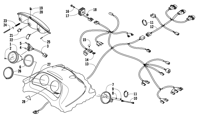 HEADLIGHT, INSTRUMENTS, AND WIRING ASSEMBLIES