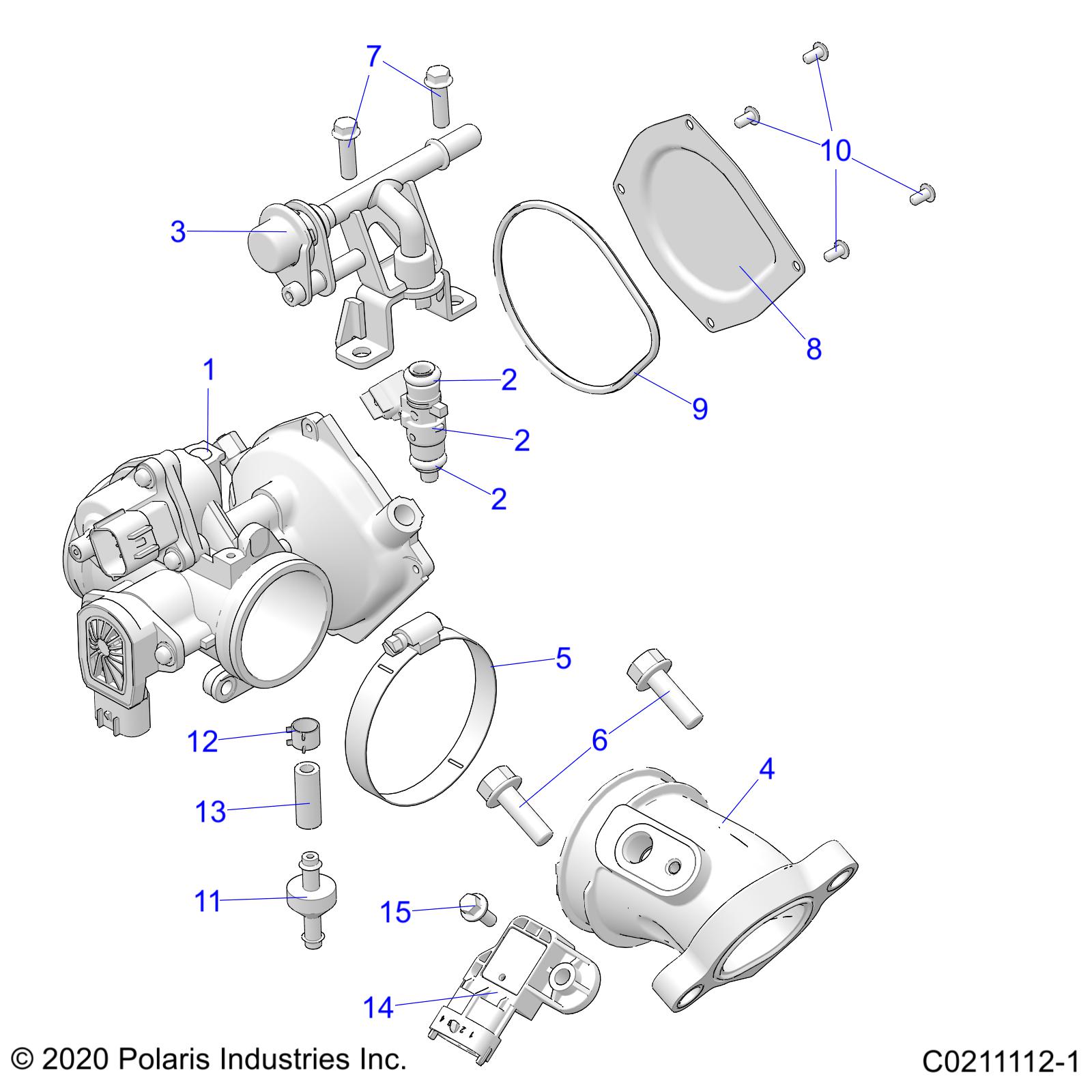 ENGINE, THROTTLE BODY and FUEL RAIL - A20SWE57A1/3A1 (C0211112-1)