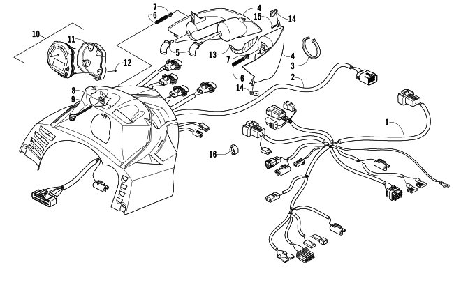 HEADLIGHT, INSTRUMENTS, AND WIRING ASSEMBLIES