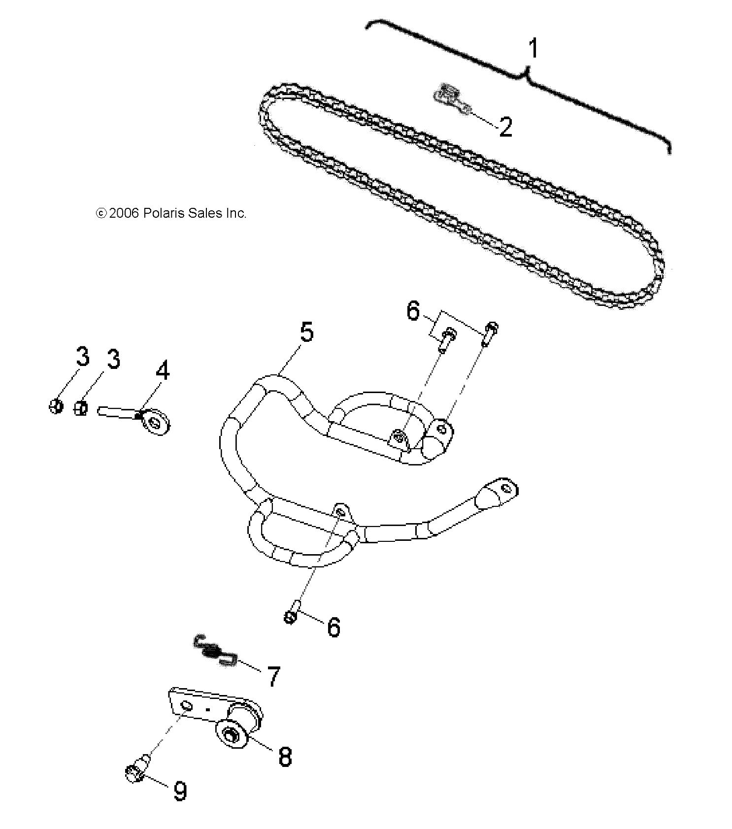 DRIVE TRAIN, DRIVE CHAIN and GUARD - A12FA09AA (49ATVCHAIN08OUT90)