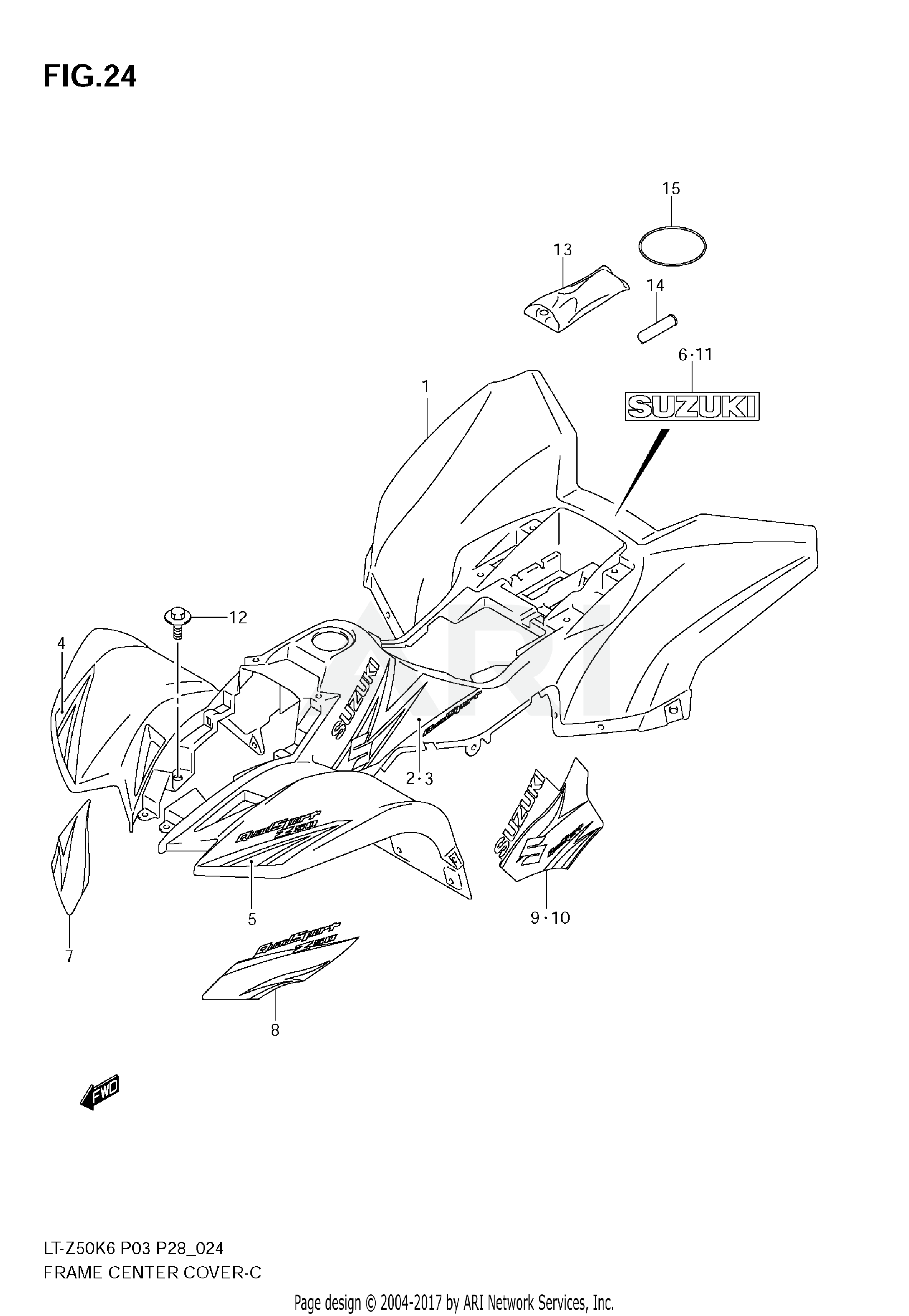 FRAME CENTER COVER (MODEL K6/K7)