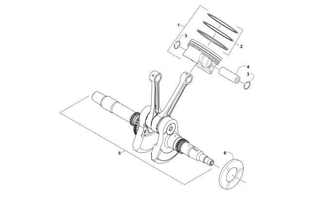 CRANKSHAFT AND PISTON ASSEMBLY