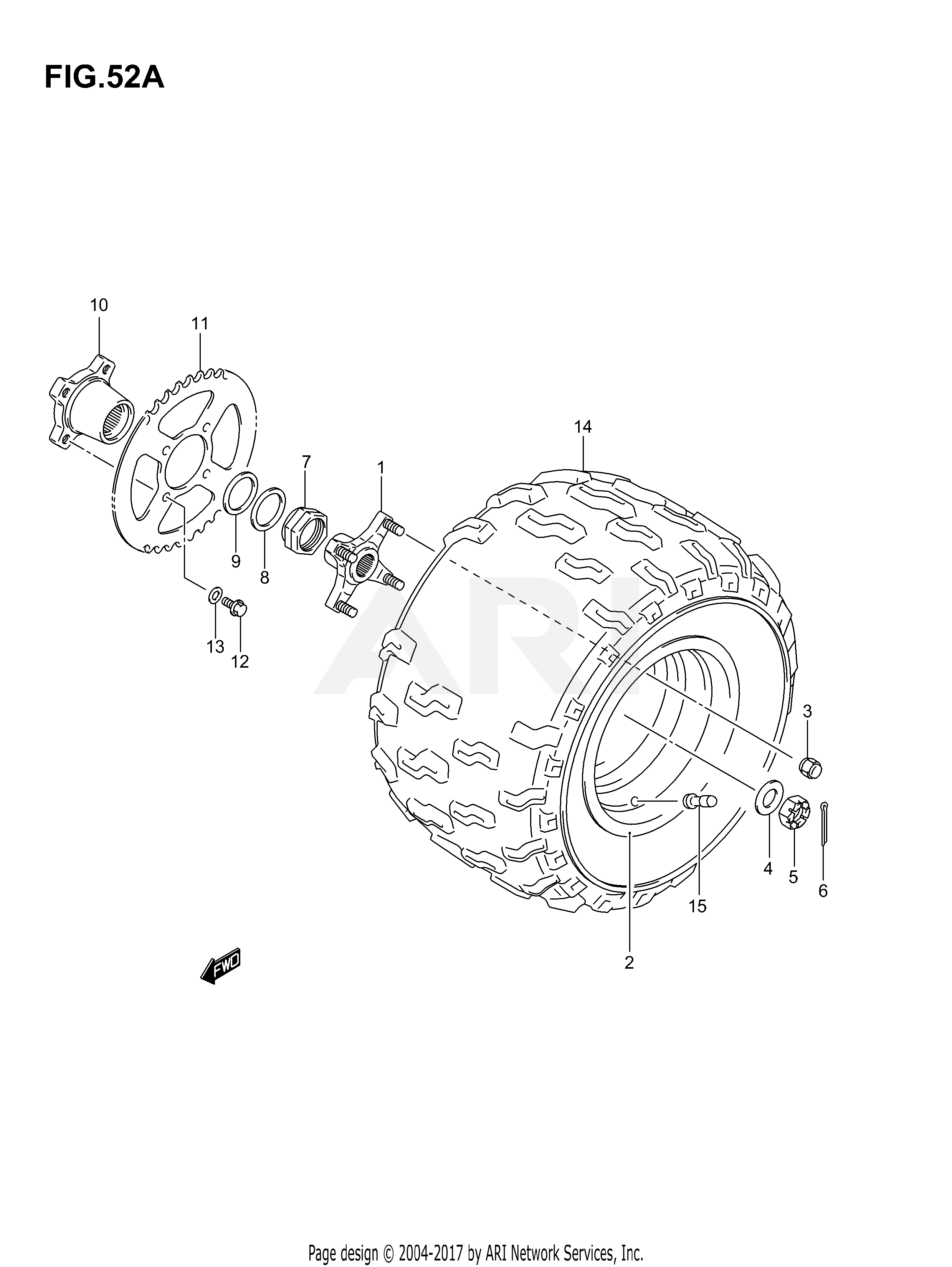 LEFT REAR WHEEL (MODEL K5/K6/K7)