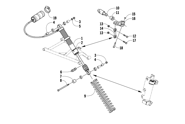 SHOCK ABSORBER AND SWAY BAR ASSEMBLY