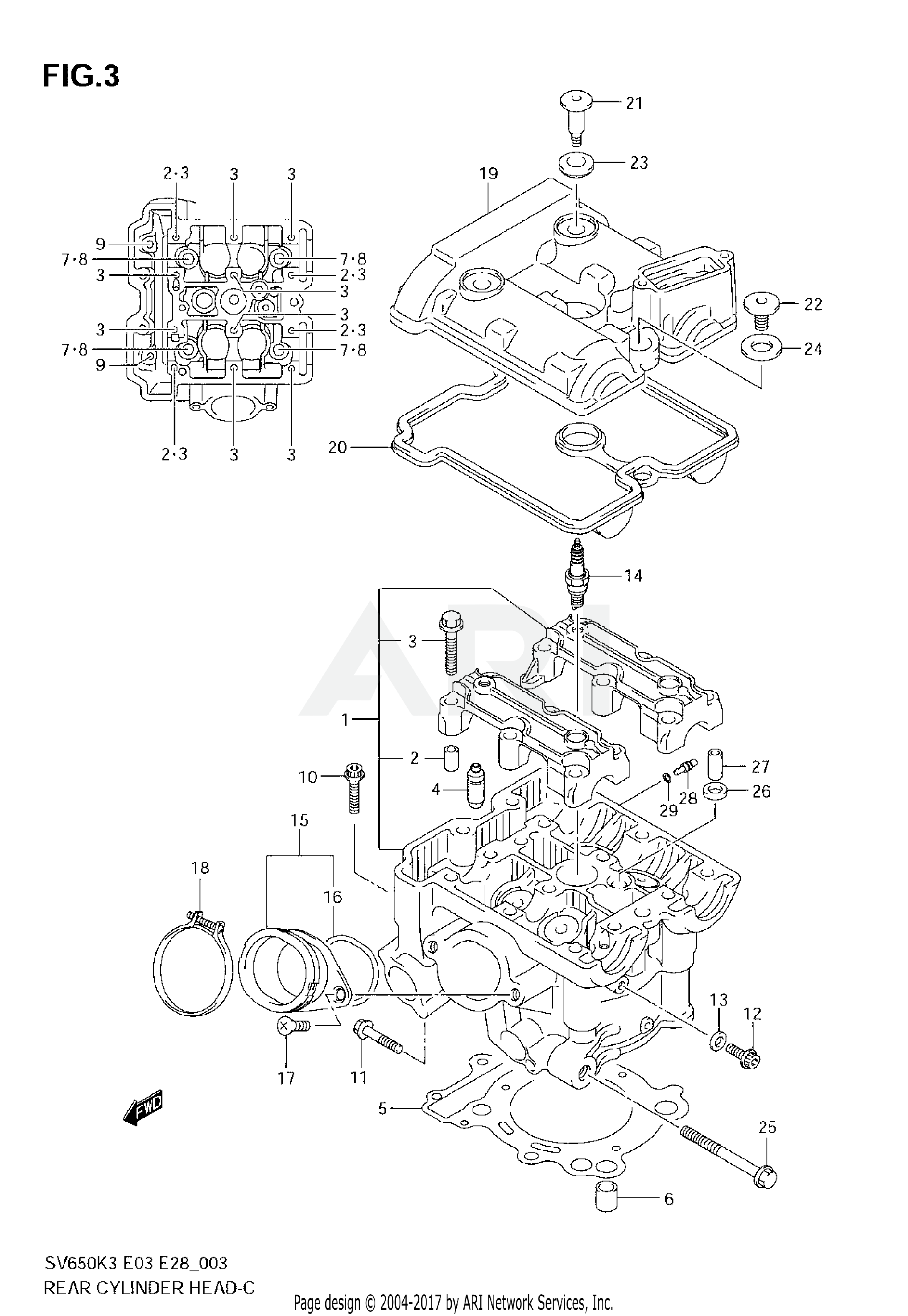 REAR CYLINDER HEAD (MODEL K3/K4/K5/K6)