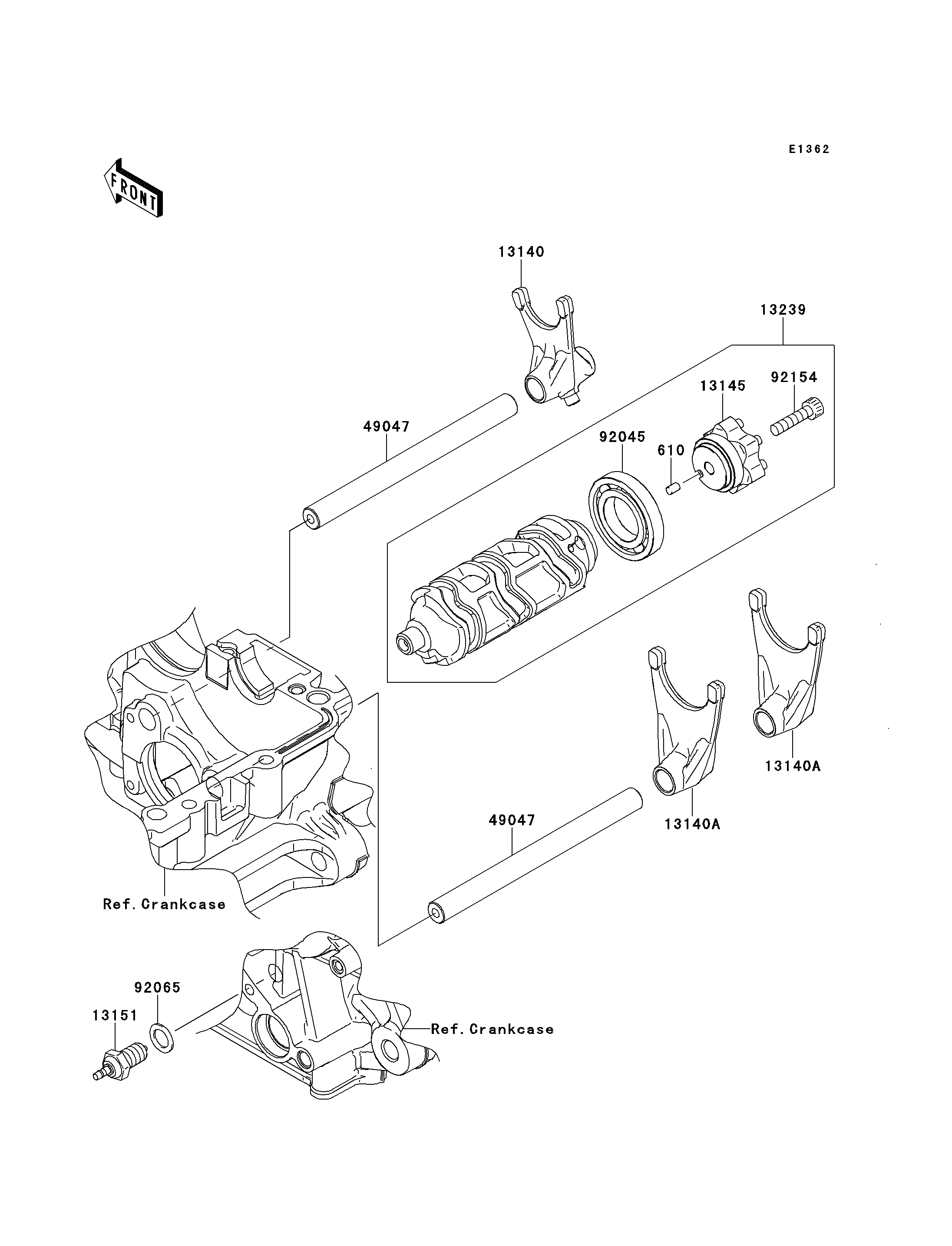 Gear Change Drum/Shift Fork(s)