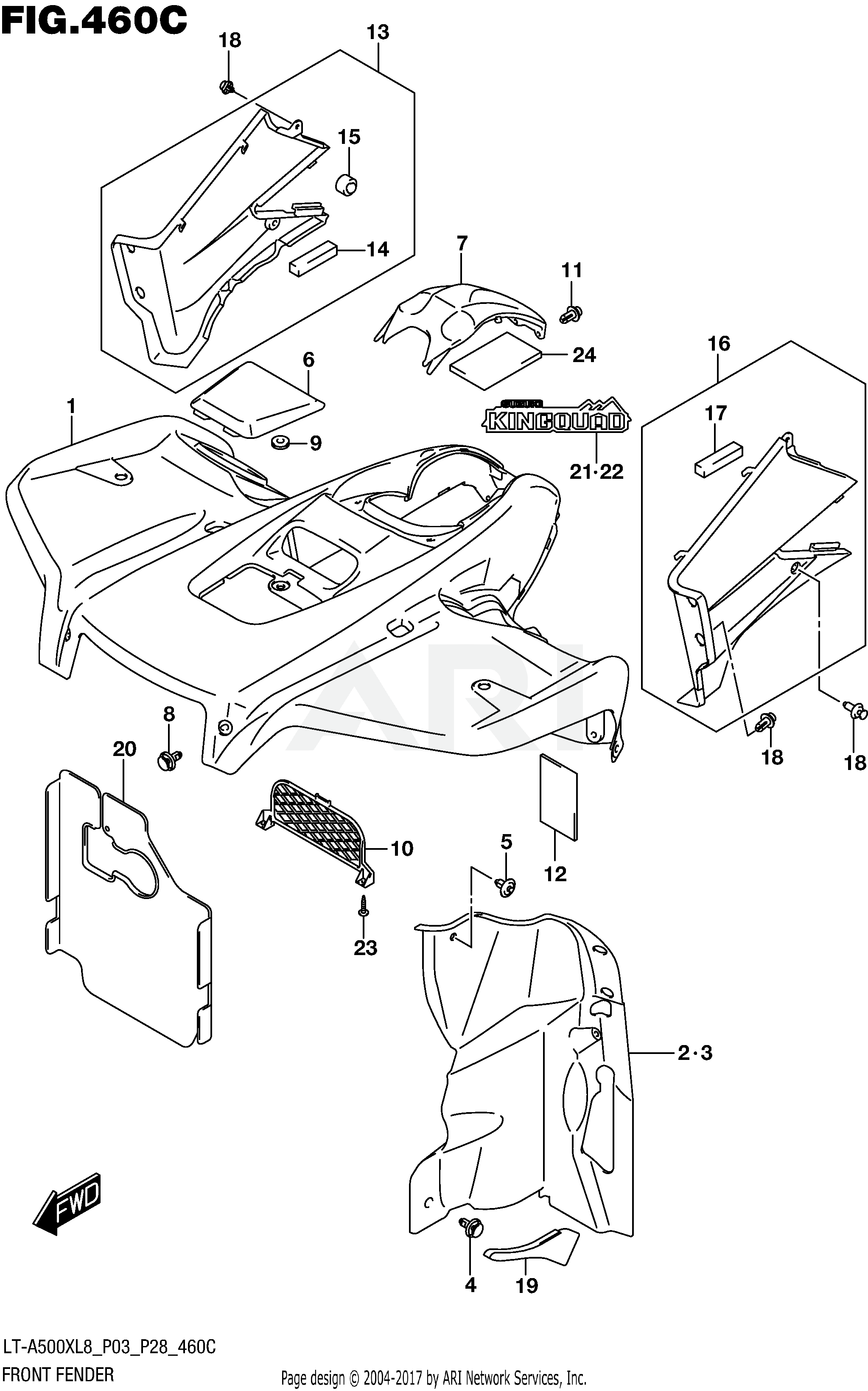 FRONT FENDER (LT-A500XL8 P33)