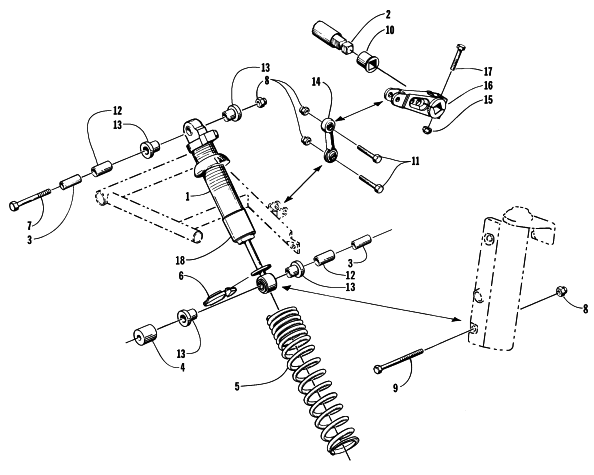 SHOCK ABSORBER AND SWAY BAR ASSEMBLY