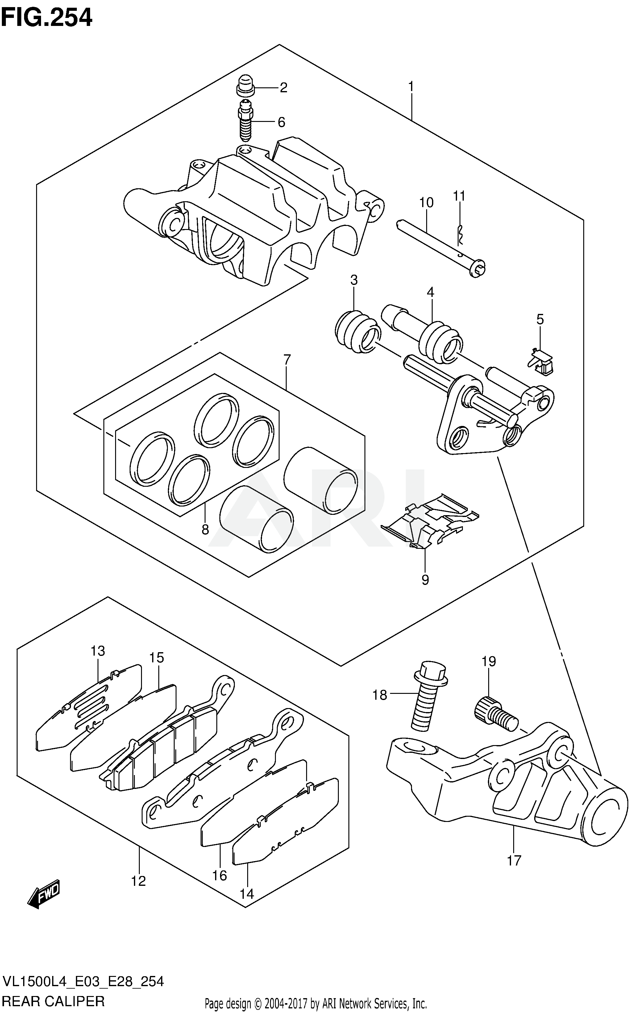 REAR CALIPER (VL1500L4 E28)