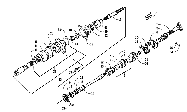 SECONDARY DRIVE ASSEMBLY (4X4)