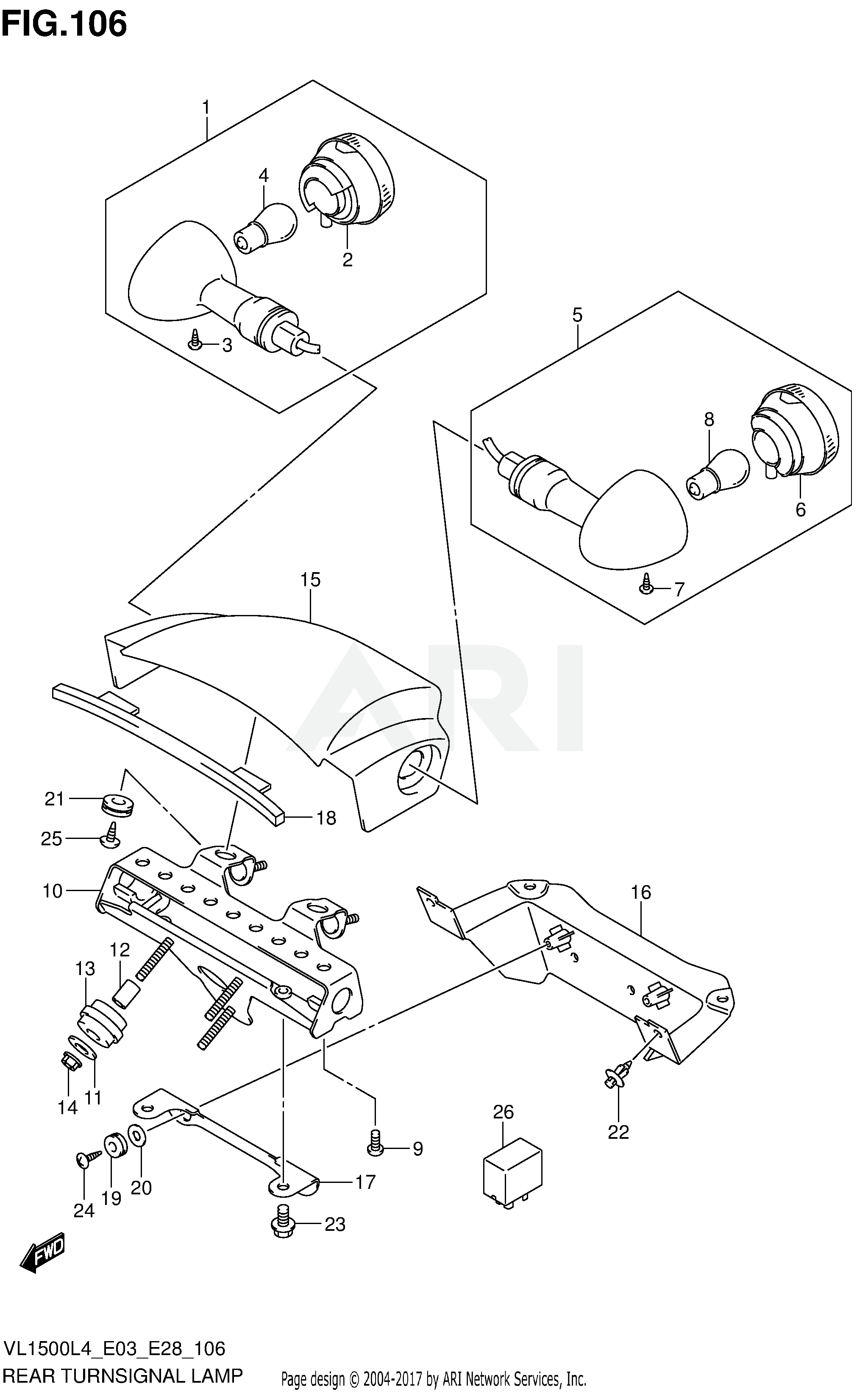 REAR TURNSIGNAL LAMP (VL1500BL4 E28)