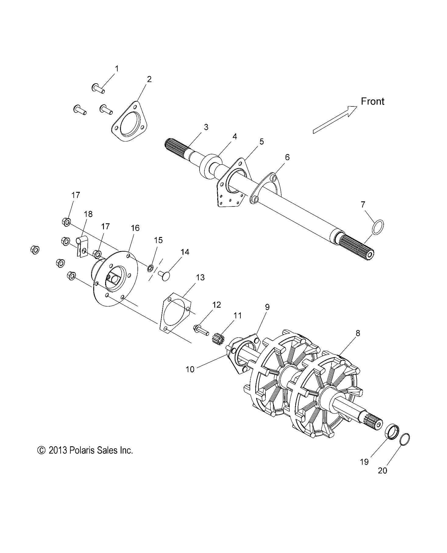 DRIVE TRAIN, JACKSHAFT and DRIVESHAFT - S19CBA6GSL (49SNOWDRIVETRAIN14550)