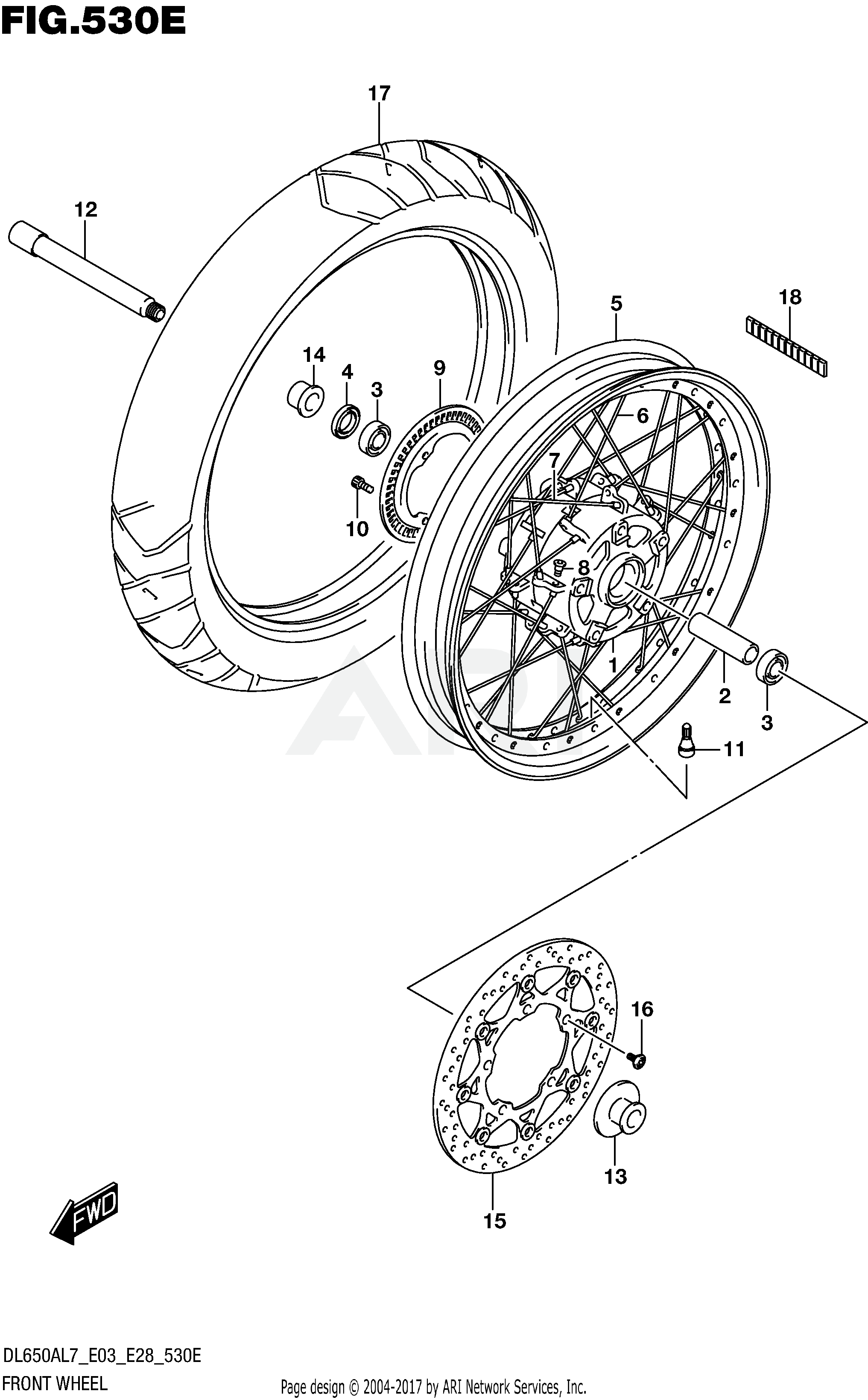 FRONT WHEEL (DL650XAL7 E28)