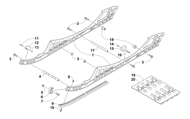 SLIDE RAIL AND TRACK ASSEMBLY