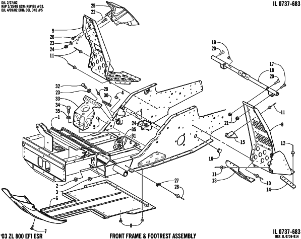 FRONT FRAME AND FOOTREST ASSEMBLY