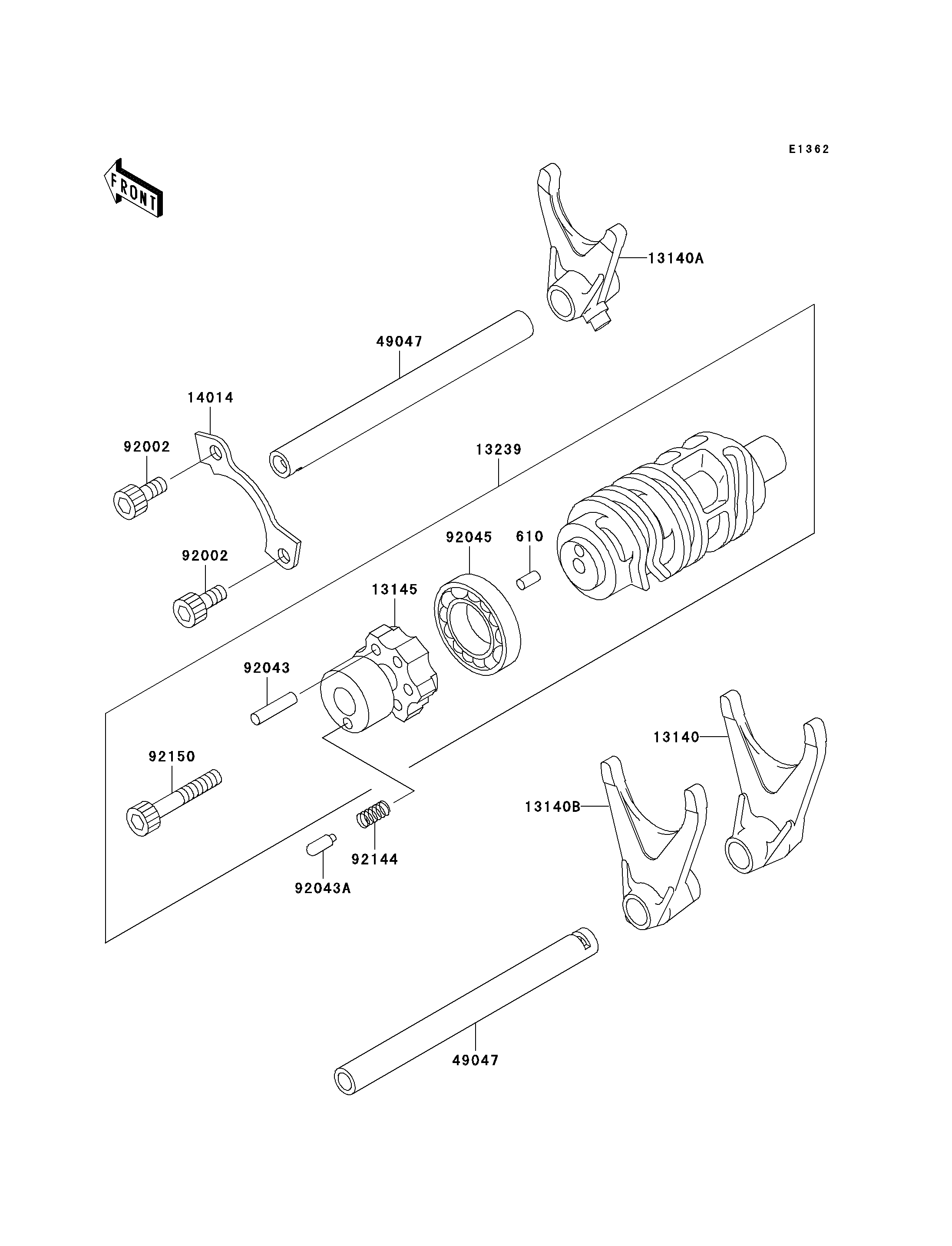 Gear Change Drum/Shift Fork(s)