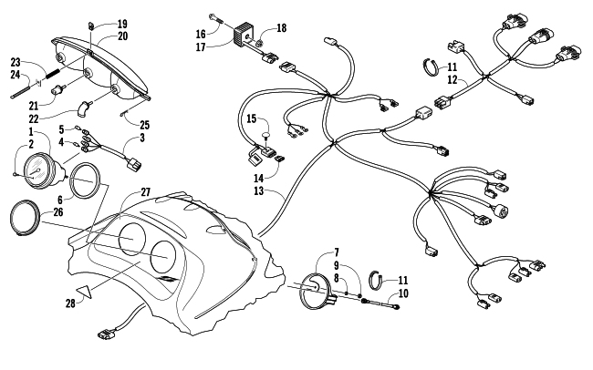 HEADLIGHT, INSTRUMENTS, AND WIRING ASSEMBLIES