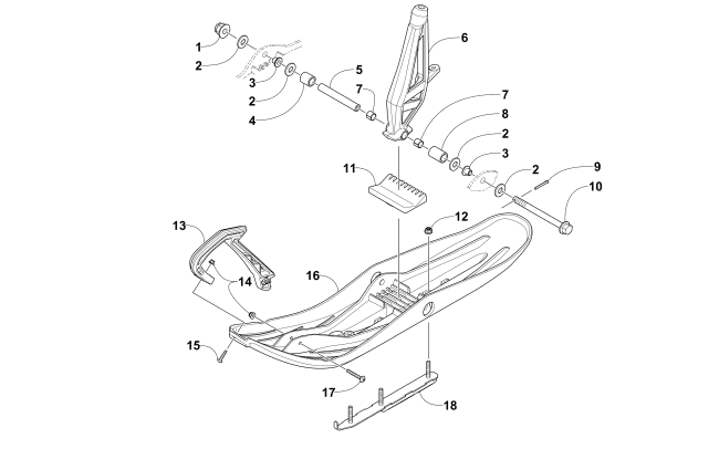 SKI AND SPINDLE ASSEMBLY