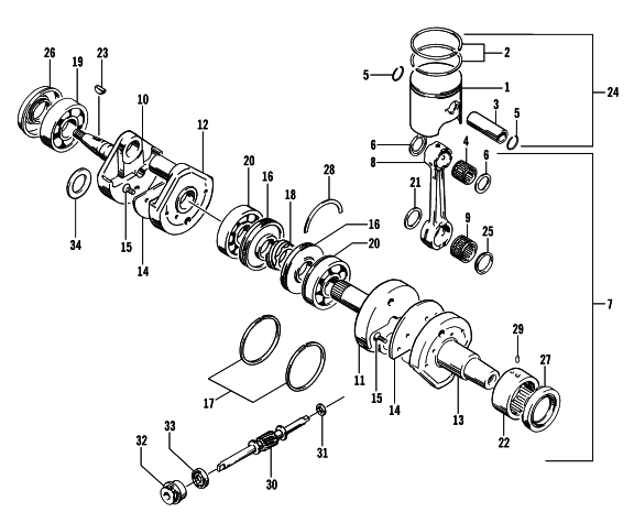 PISTON AND CRANKSHAFT