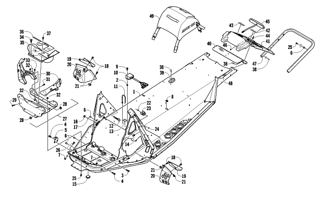 CHASSIS, REAR BUMPER, AND SNOWFLAP ASSEMBLY