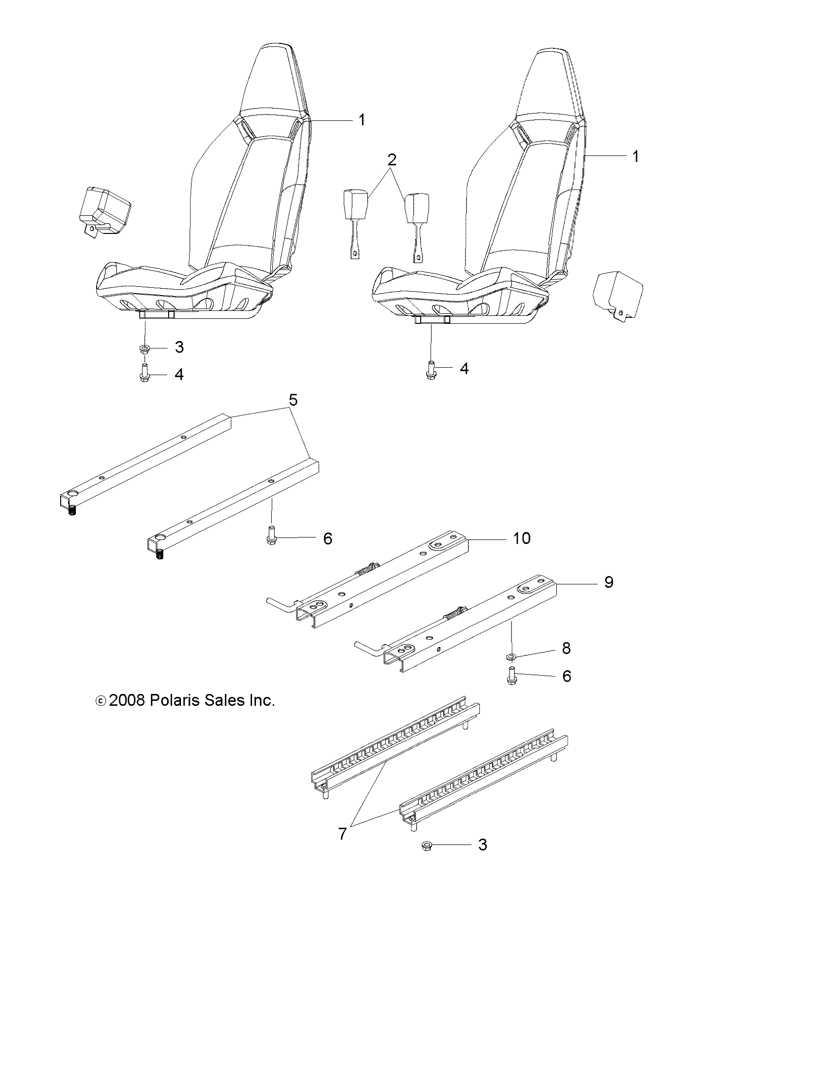 BODY, SEAT, MOUNTING and BELTS - A09VA17AA/AD (49RGRSEATMTG09RZR170)