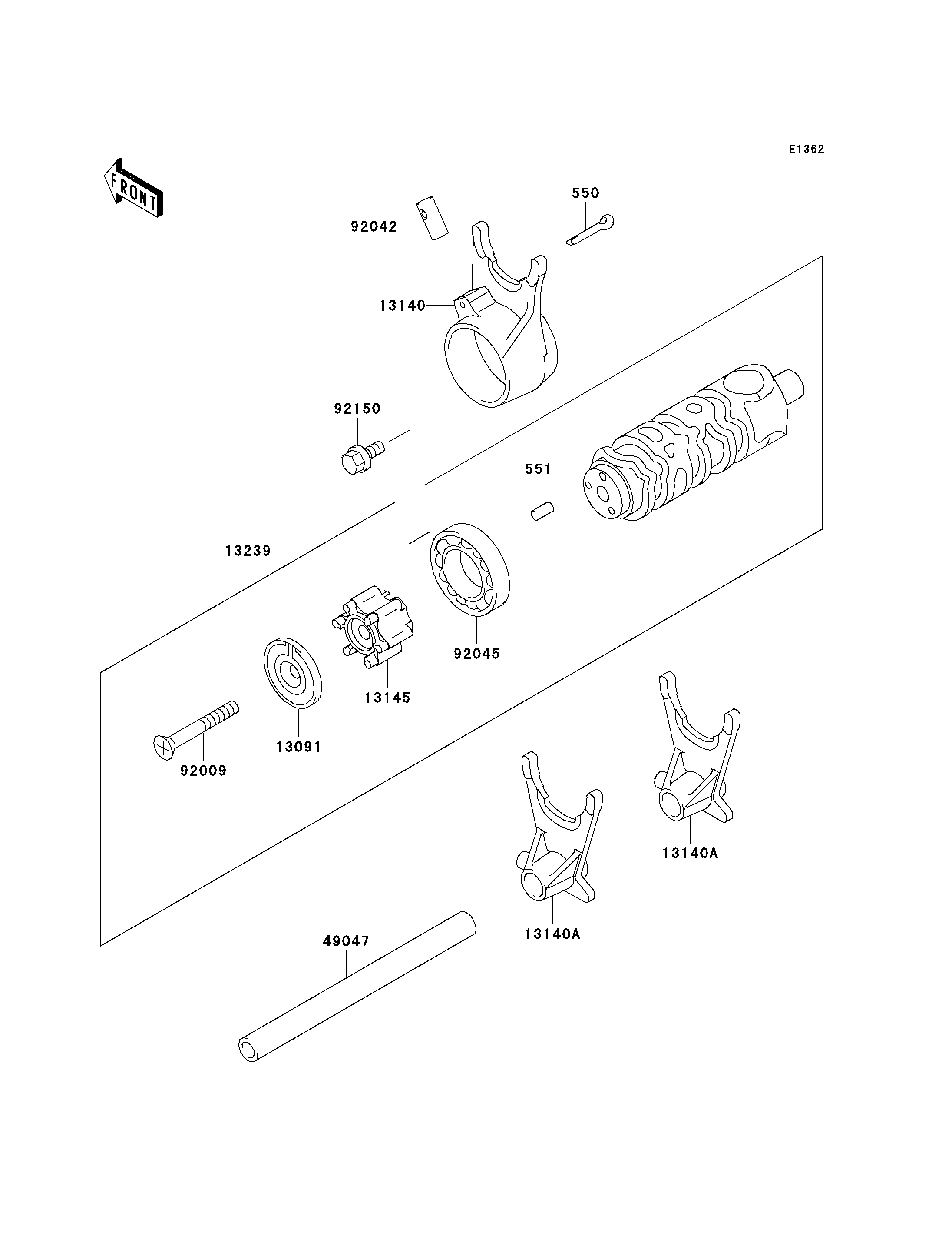 Gear Change Drum/Shift Fork(s)