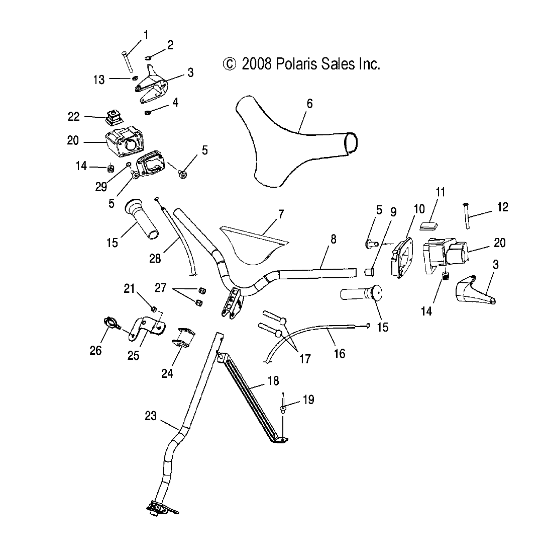 STEERING, HANDLEBAR and CONTROLS - S17WAA1ASA/AEA (49SNOWHANDLEBAR09120)