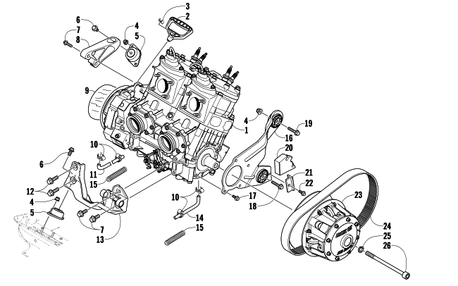 ENGINE AND RELATED PARTS