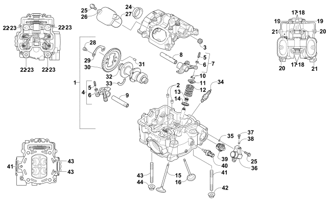 CYLINDER HEAD AND CAMSHAFT/VALVE ASSEMBLY