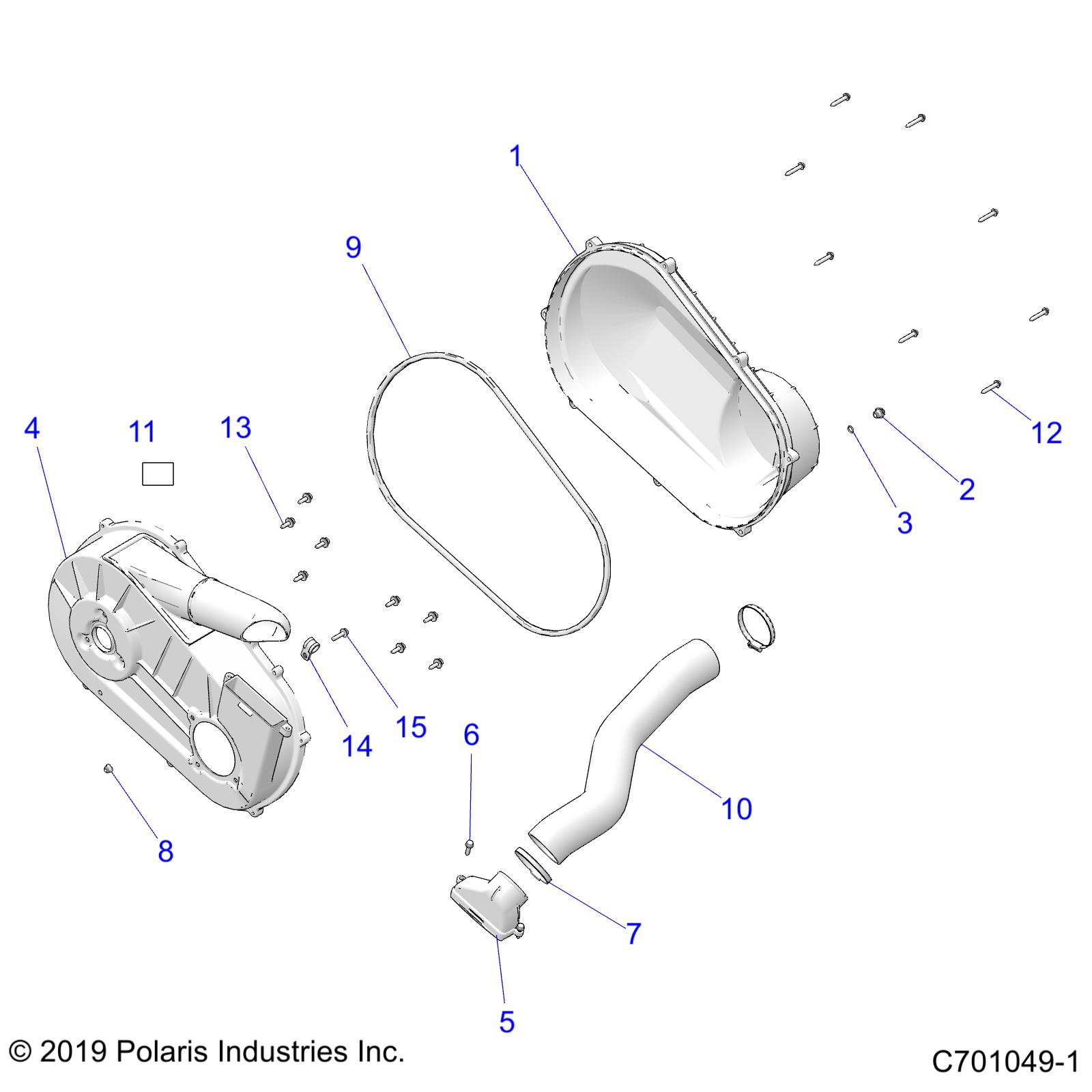 DRIVE TRAIN, CLUTCH COVER and DUCTING - Z20CHA57A2/E57AM (C701049-1)