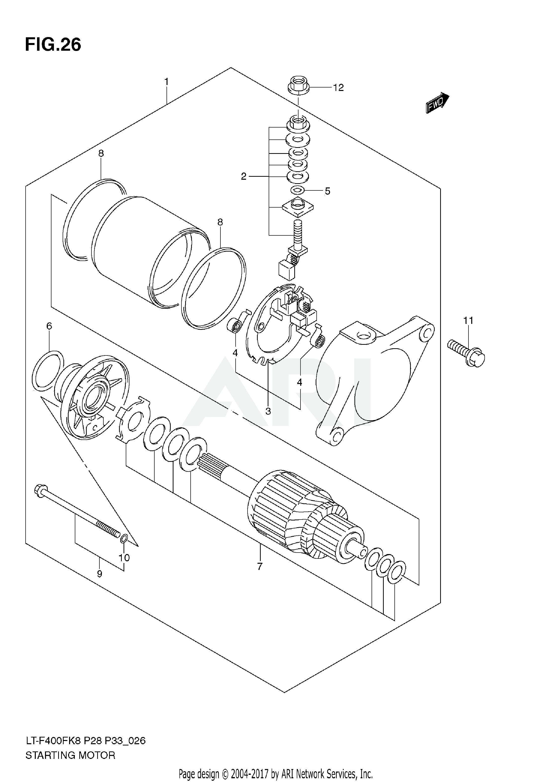 STARTING MOTOR (MODEL K8/K9)