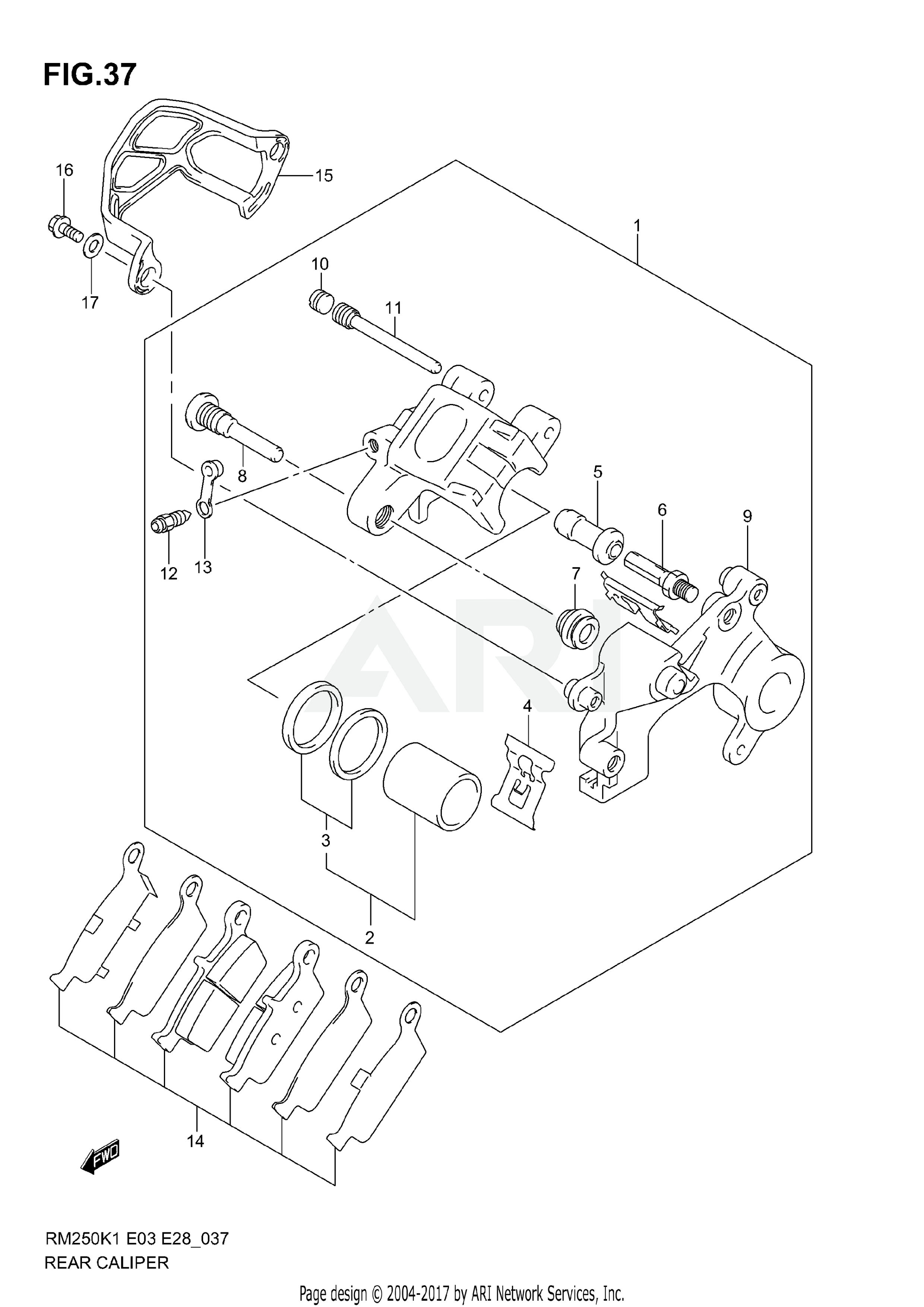 REAR CALIPER (MODEL K1/K2/K3)