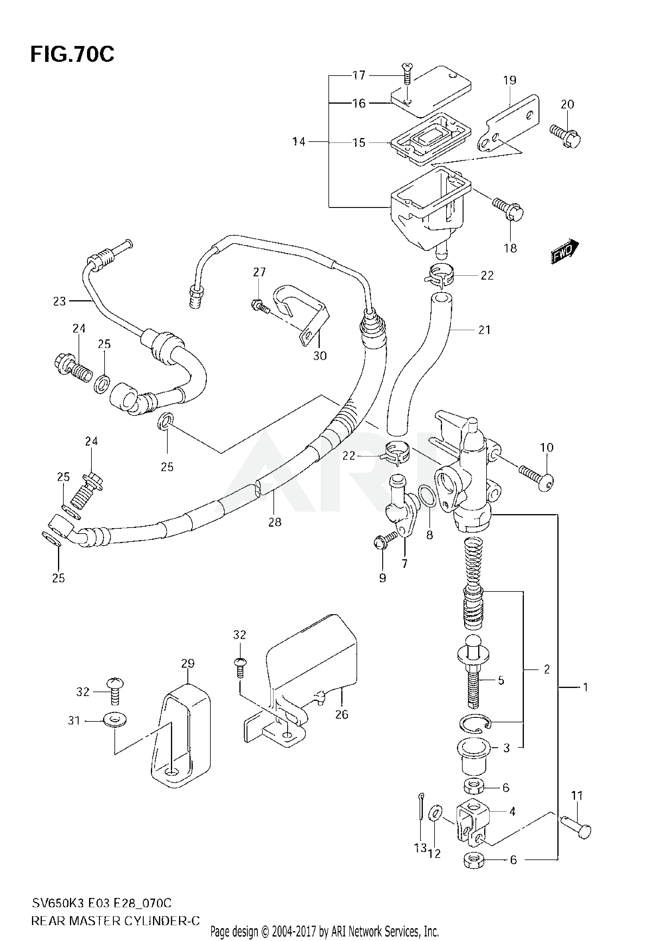 REAR MASTER CYLINDER (SV650AK7/SAK7)