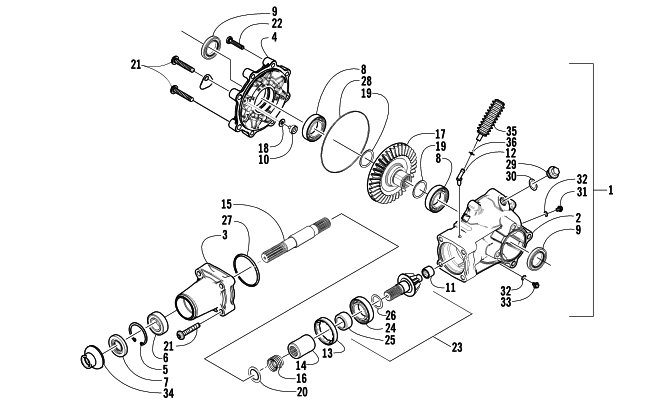 REAR DRIVE GEARCASE ASSEMBLY